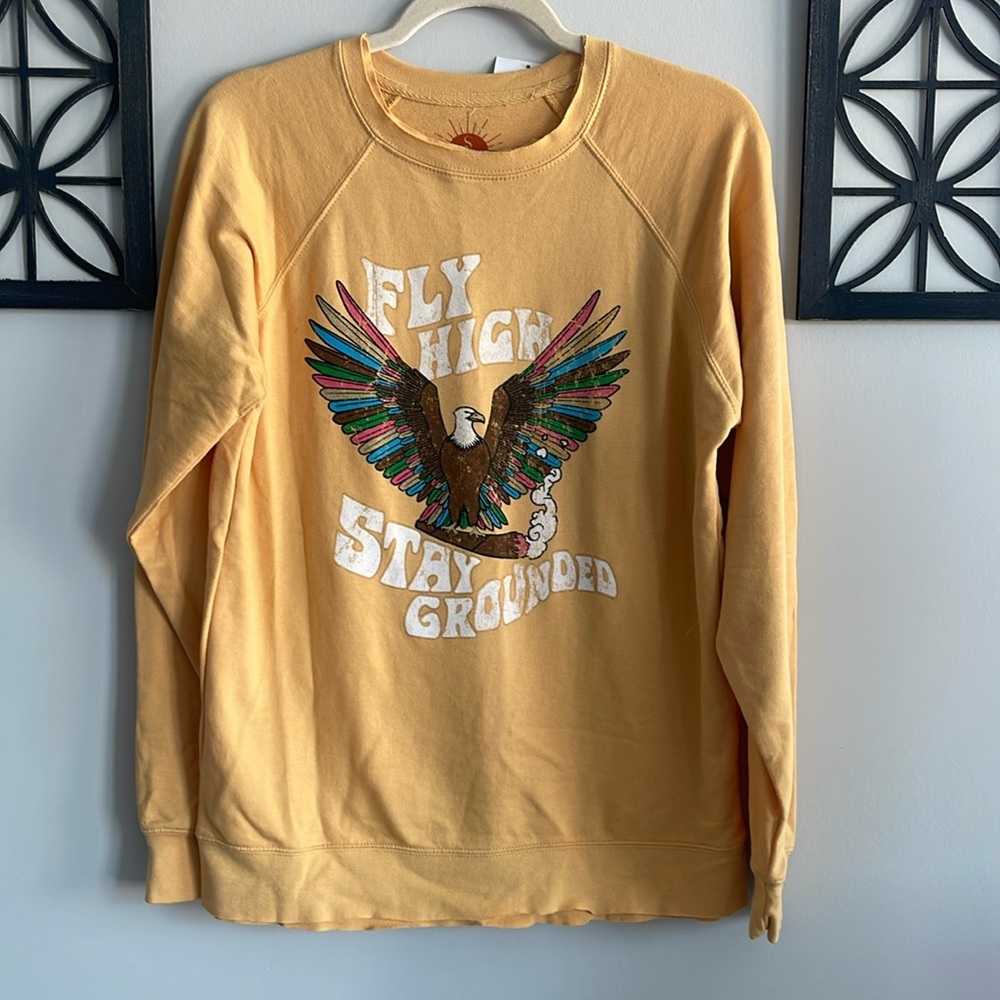Mamie Ruth Fly High Stay Grounded Sweatshirt. Size S
